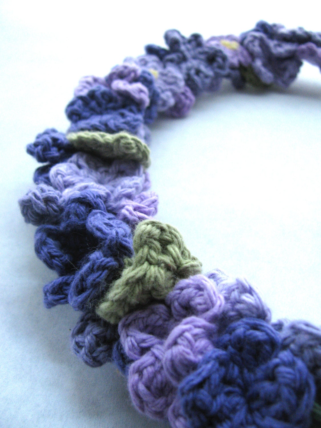 Crochet Violet, Hydrangea Flower Girl Wreath