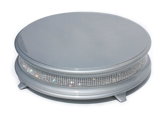 22 inch Silver Diamond Wedding Cake Stand