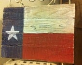 FREE SHIPPING Distressed Texas Flag on Vintage Pine Boards/ Red, White & Blue Wood Texas Flag/ Home Decor