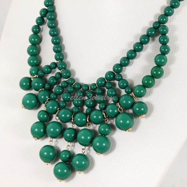 NEW handmade bubble necklace olive green Bubble Necklace,olive green Cluster Necklace,bib necklace Statement Neckalce (FN0529)