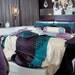 820TC Turquoise & Purple Damask Twin Size Duvet Cover Set