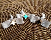 ONE Double Face Gold Rimmed Flower Elastic Hair Ties (and Bracelets)