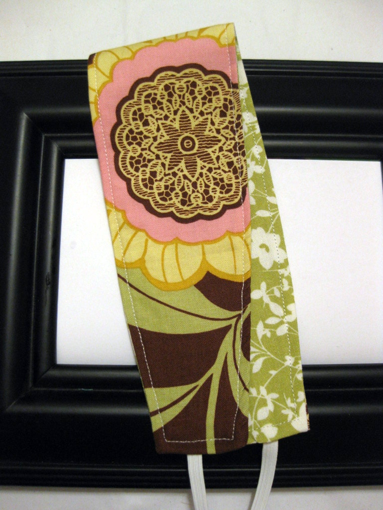 Amy Butler Lacework in Brown Reversible Headband-Adult-Made to Order
