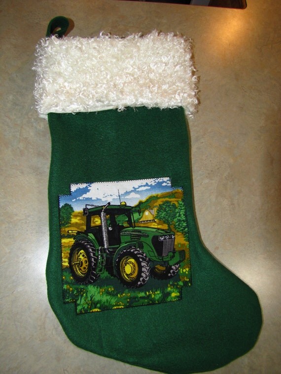 John Deere Tractor Christmas stocking by MeganInMontana on Etsy