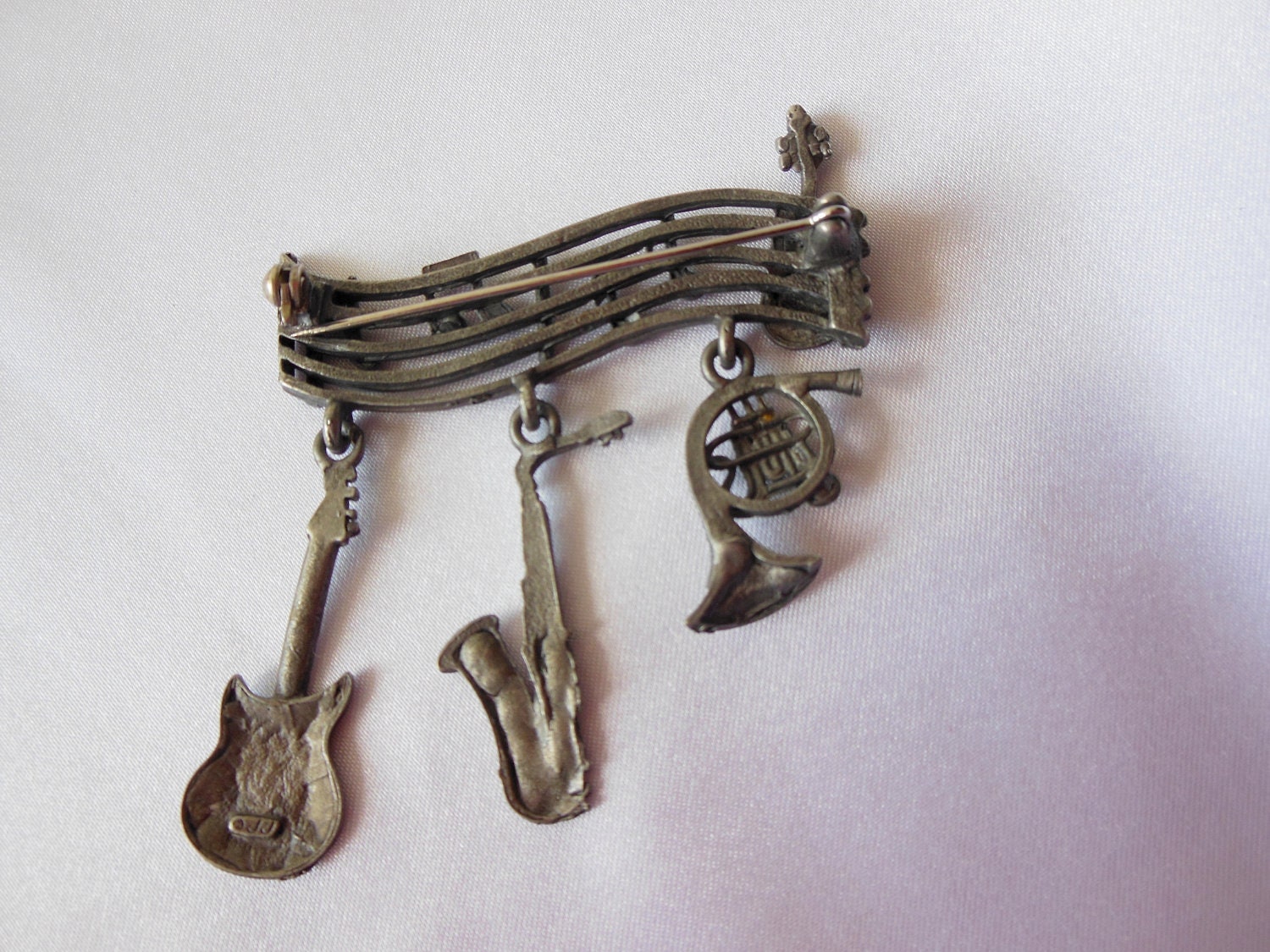 Vintage Musical Instrument Brooch by JJ