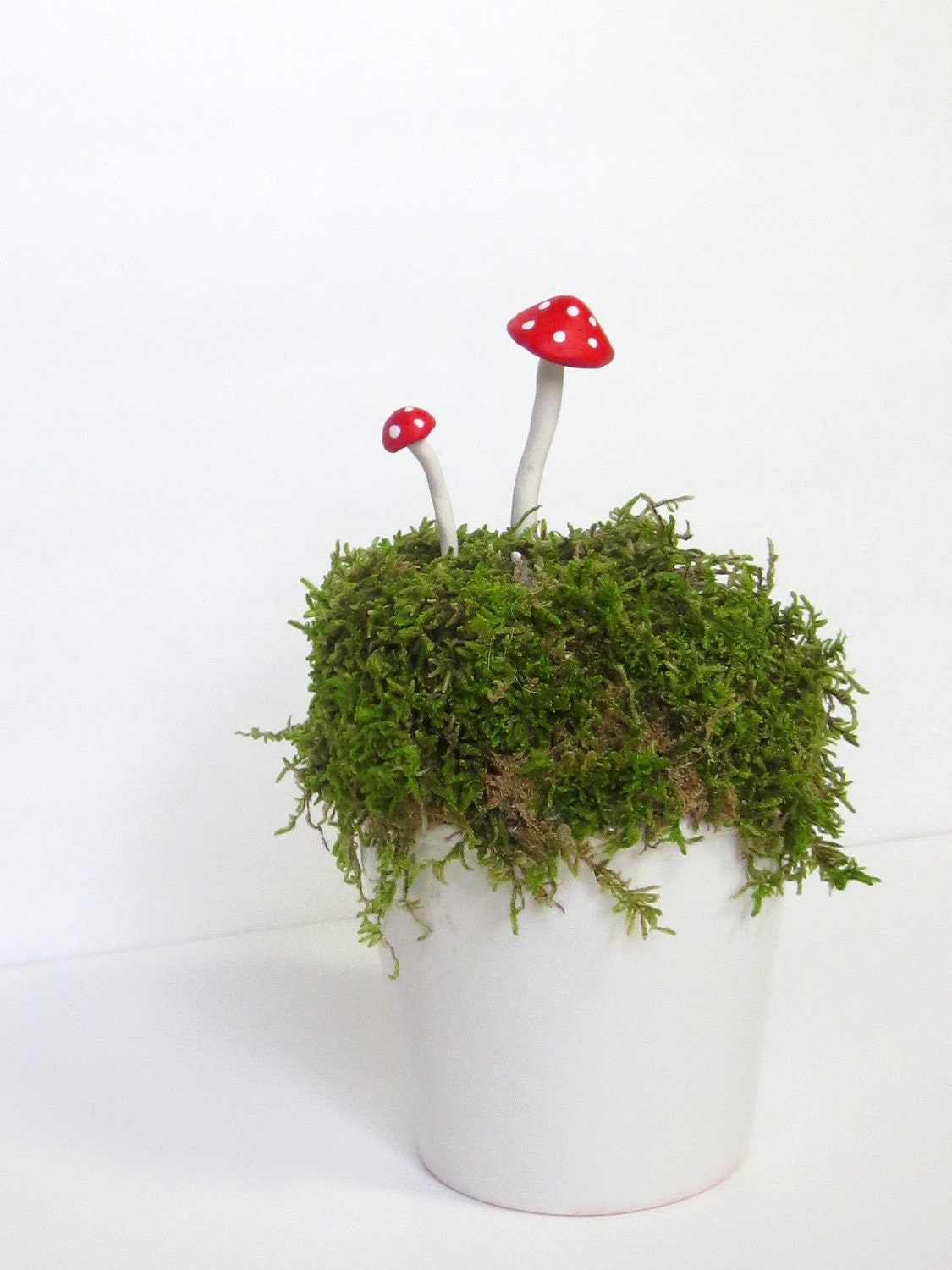 Bring the Fairies....Fairy Garden Red Mushrooms Terrarium Accessory Faerie Garden Clay Mushroom Fairy Garden Accessory Miniature Mushrooms