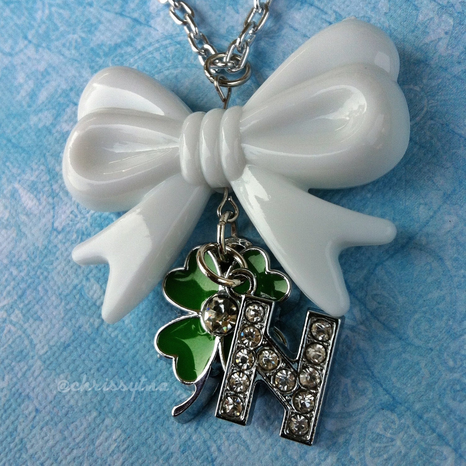 SALE - One Direction inspired bow necklace // N for Niall Horan