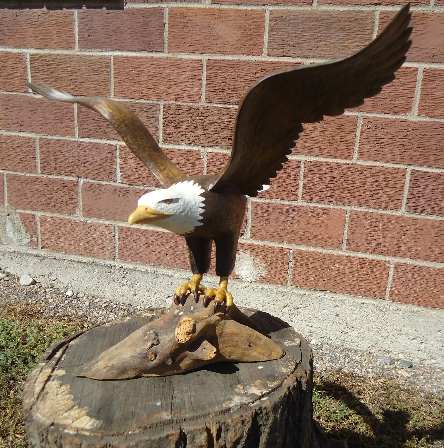 Hand carved Bald Eagle sculpture perfect for any by OsborneArtwork
