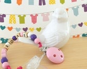 Baby pacifier clip, personalized name pacifier clip, beaded pacifier clip, pacifier holder, custom pacifier clip, baby girl pacifier clip
