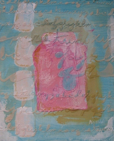 Le pot qui flash - Des mots dans mes pots Shabby Chic Mixed Media art