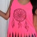Dream Catcher Fringe Tank in Neon Pink