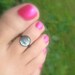 Toe Ring - Black Shimmering Shell Stretch Bead Toe Ring