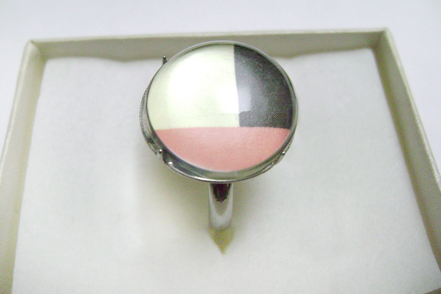 Ring in a minimalist style with geometric patterns