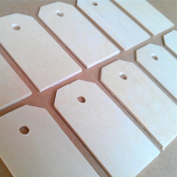 10 Wood Tags - 2.25 x 1.25 x .125 INCH - Made of Birch Wood - Kids Wood Craft Supplies Il_170x135
