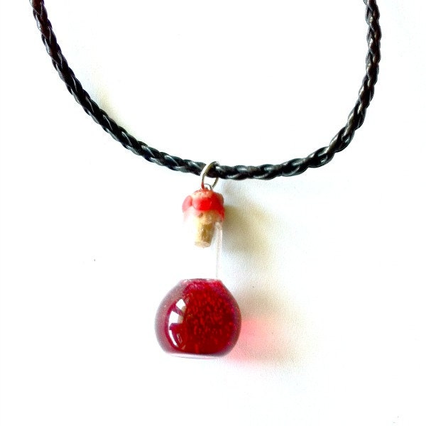 Health Potion Necklace Blood Vial Pendant Zelda Gift Handmade Graduation Gift Free US Shipping
