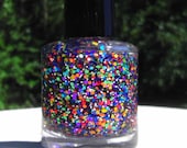 Rainbow Star Sprinkles Hand made custom nail polish
