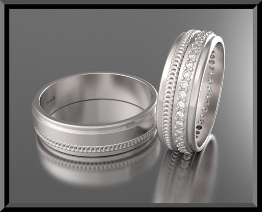 His and Hers 14K Matching Wedding Bands Set