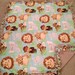 Jungle Babies Fleece Tie Baby Blanket - CUTE No Sew - Lions, Tigers and Giraffes Pattern - Green, Blue & Tan - Any Size