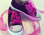 Black Low Top Bling Converse Chuck Taylor Sneakers