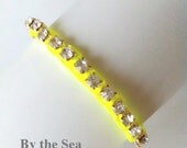 Neon Yellow Rhinestone Bracelet