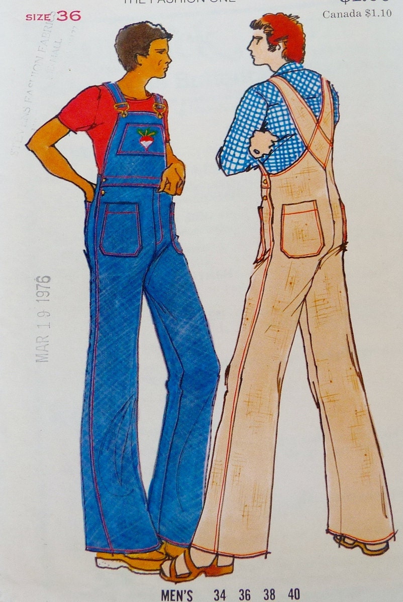 Vintage Mens Bib Overalls Butterick 3571 by SewingPatternGallery