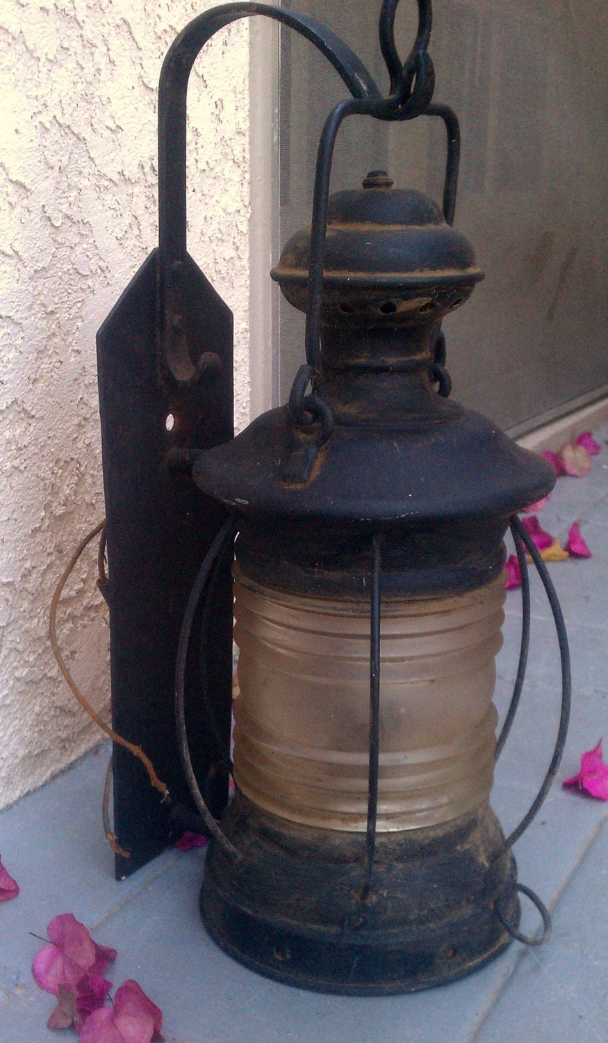 Glass Globe Lantern with mounting bracket