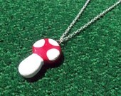 Autumn Woodland Mushroom Necklace - Polymer Clay Pendant Charm - Three Color Variations