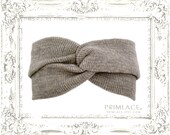 Knitted Turban Headband/ Ear Warmer Gray