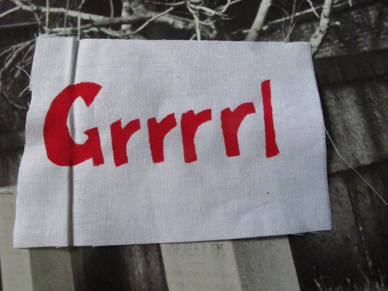Grrrrl Sew On Patch 3.5x4.5 inches DIY Ready