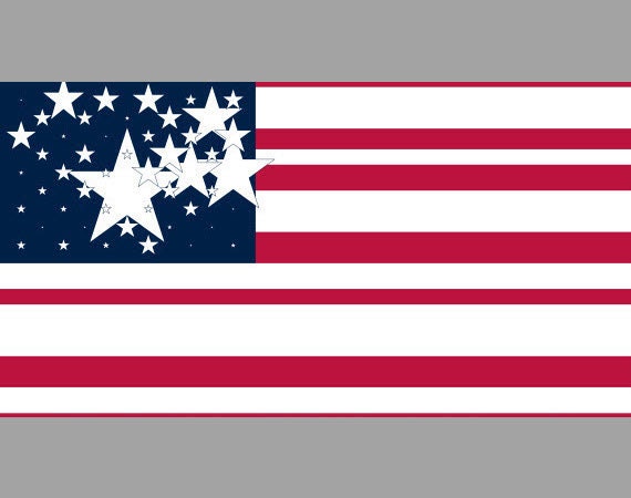 Representatives' American Flag - Patriotic, Infographic Art Print - 30x16 Canvas