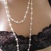 Vintage large white beaded necklace great for layering