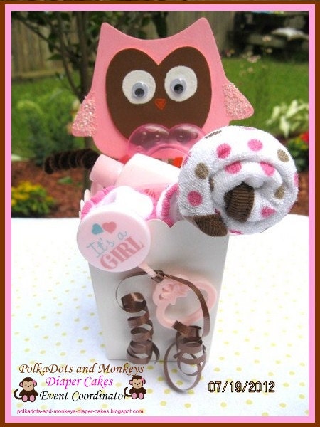 Pink and Brown glittery owl it's a girl baby glittery owl what a hoot baby decoration or gift for mom to be