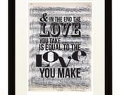 And In The End - The Beatles - Lyrics Poster - A3 / 16.5 x 11.7 inches