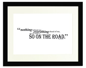 Jack Kerouac Typography Poster -On The Road - A4 / 11.7 x 8.3 inches