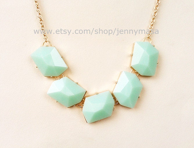 Mint Green Jewelry Wedding Necklace Bridesmaid Gift -Turquoise Bubble Statement Necklace,wedding necklace,beaded jewelry,bib necklace