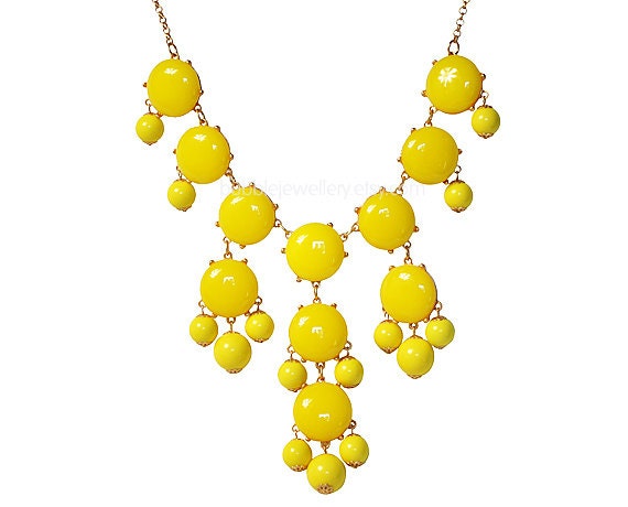 Bubble Necklace, Yellow Necklace, Statement Necklace