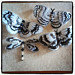 Black and White Butterflies Set of 4,hand painted