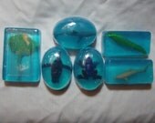 Penguin, Dolphin, Frog, Eel, Shark, or Stingray embedded toy soap bar in Sweet Pea scent by Lavish Handcrafted