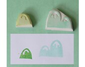 Mountain Hand Carved Rubber Stamp, set of 2 - hill handcarved rubber stamp, nature handmade stamp, handcarved stamp