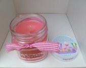 Angel Wings 8 oz. Mason Jar Soy Blend Candle Highly Scented Pink Candle