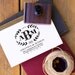 Calligraphy Wreath Monogram Traditional Wood Handle Stamp