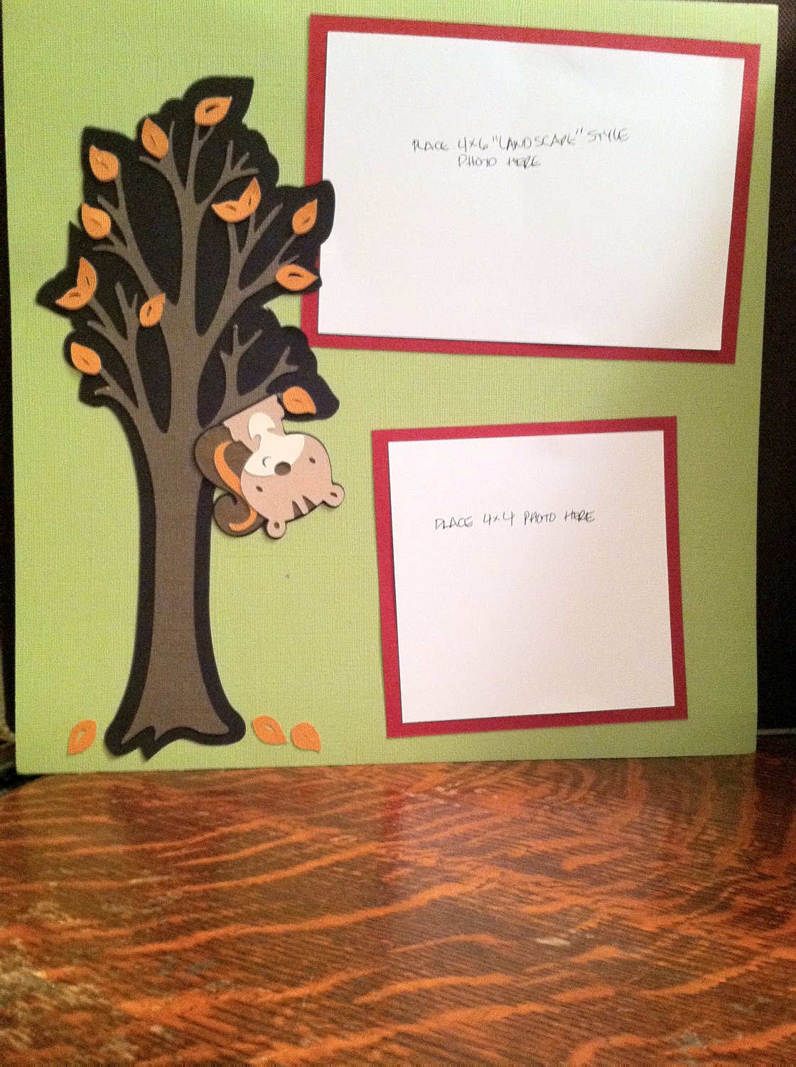 Autumn Trees and Squirrels Pre Made 12 x 12 Double Page Layout