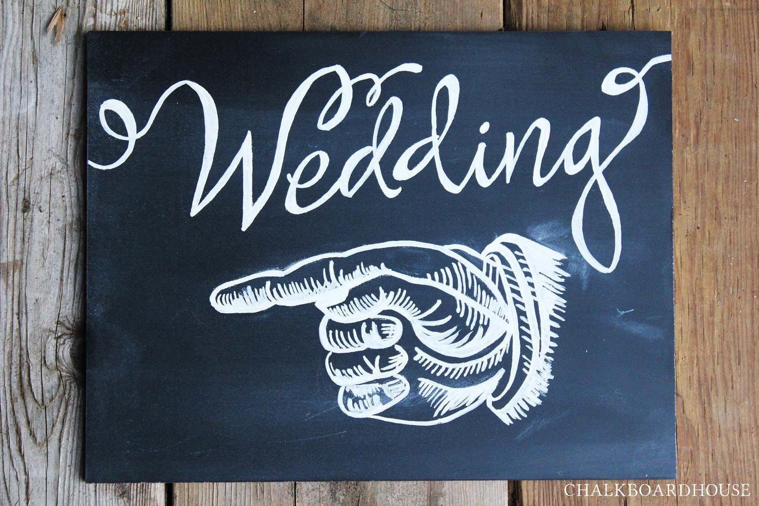 Hand Painted Chalkboard Wedding Hand Sign - 10x13 Unframed Chalkboard Art