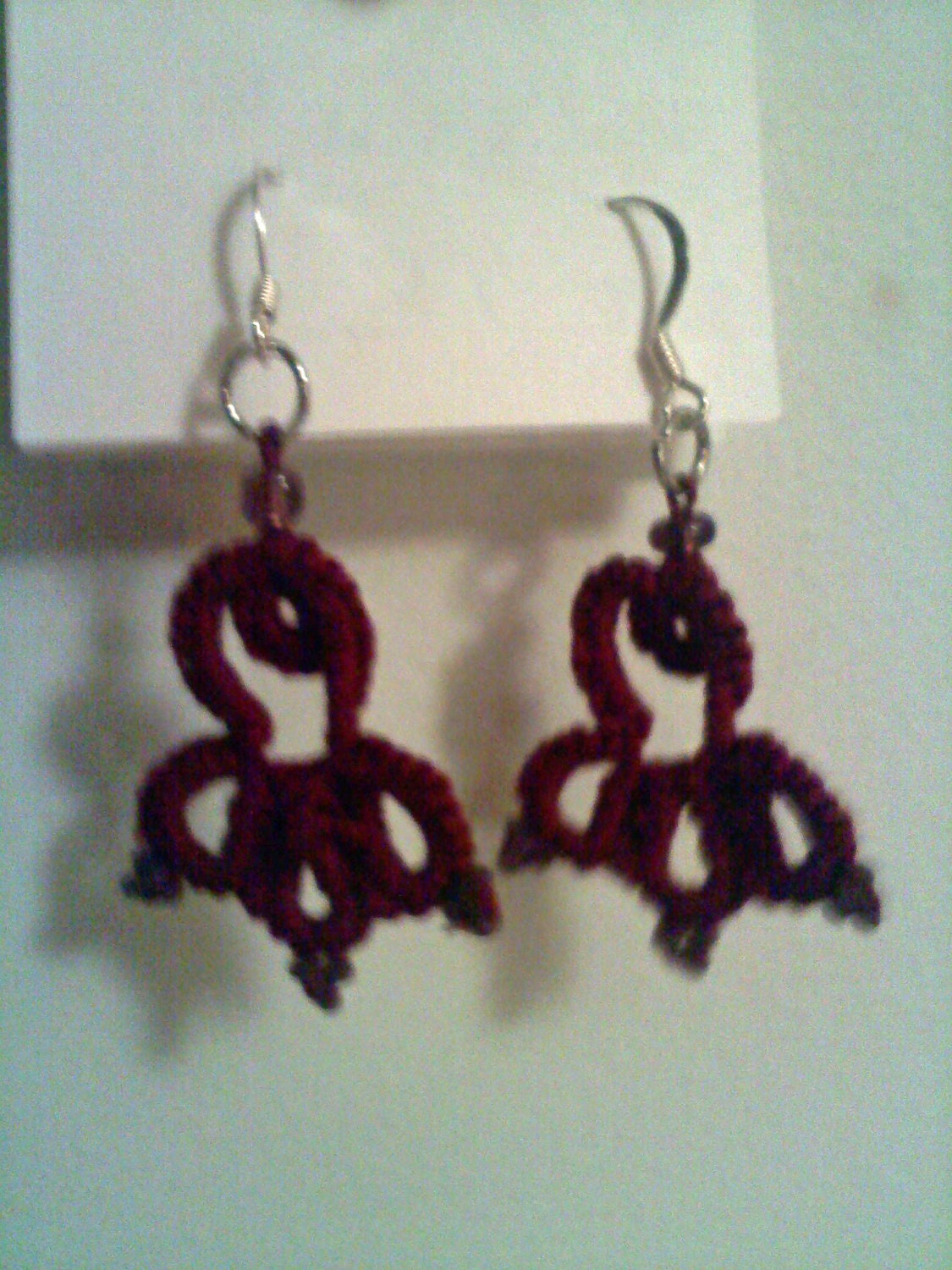 Burgundy Brown Bead Earrings