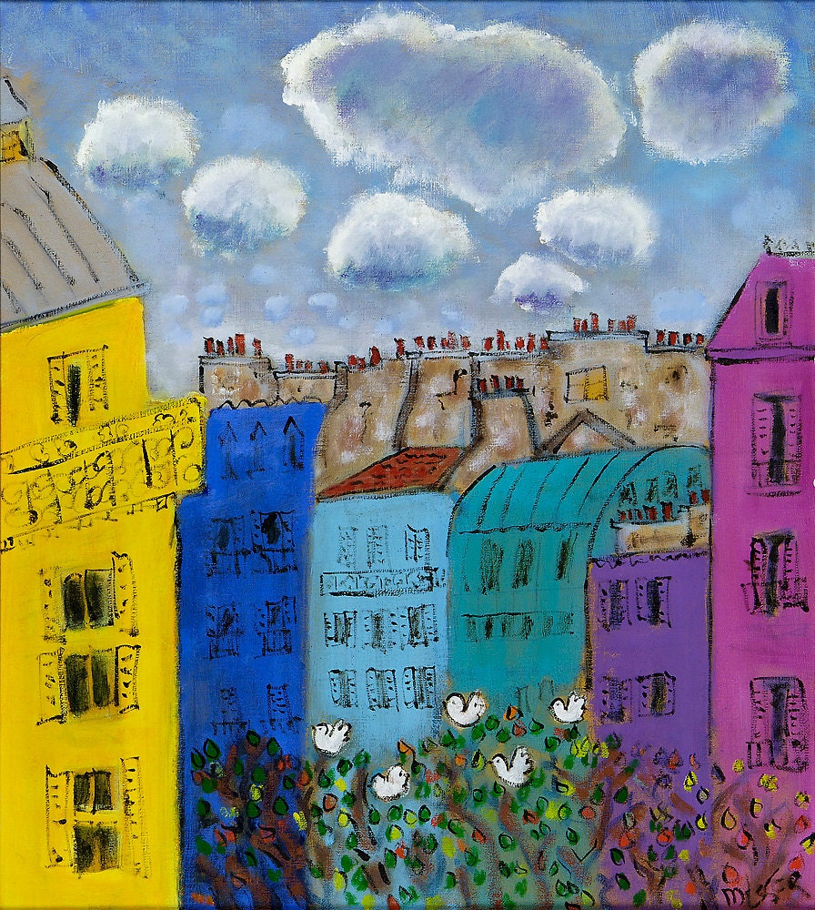 Rue Alesia Day, A Limited Edition Giclee Fine Art Print from Original Oil Painting on Canvas by Arthur Messer