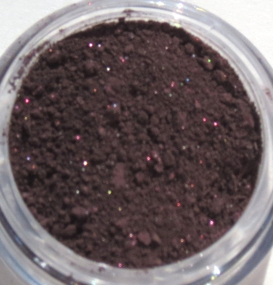 Eye shadow "Brown with maroon sparkle" Natural mineral make up VEGAN