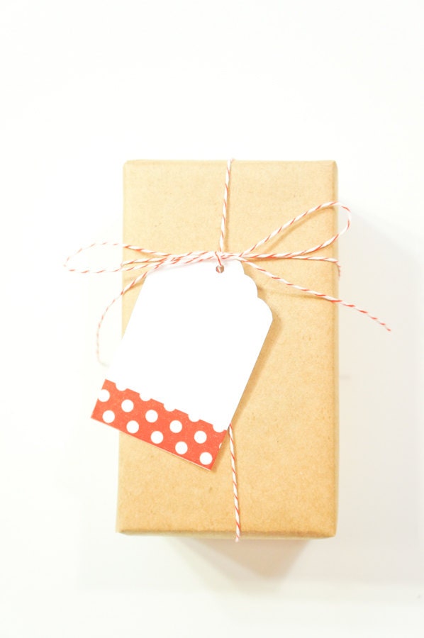 Red and White Polka Dot Holiday Gift Tags - Set of 25 - Perfect for Christmas Presents and Holiday Gifts