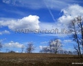 Blue Sky and White Clouds Above An Open Field - 8x10 Landscape - Fine Art Photography - Wall Decor - Great Wide Open