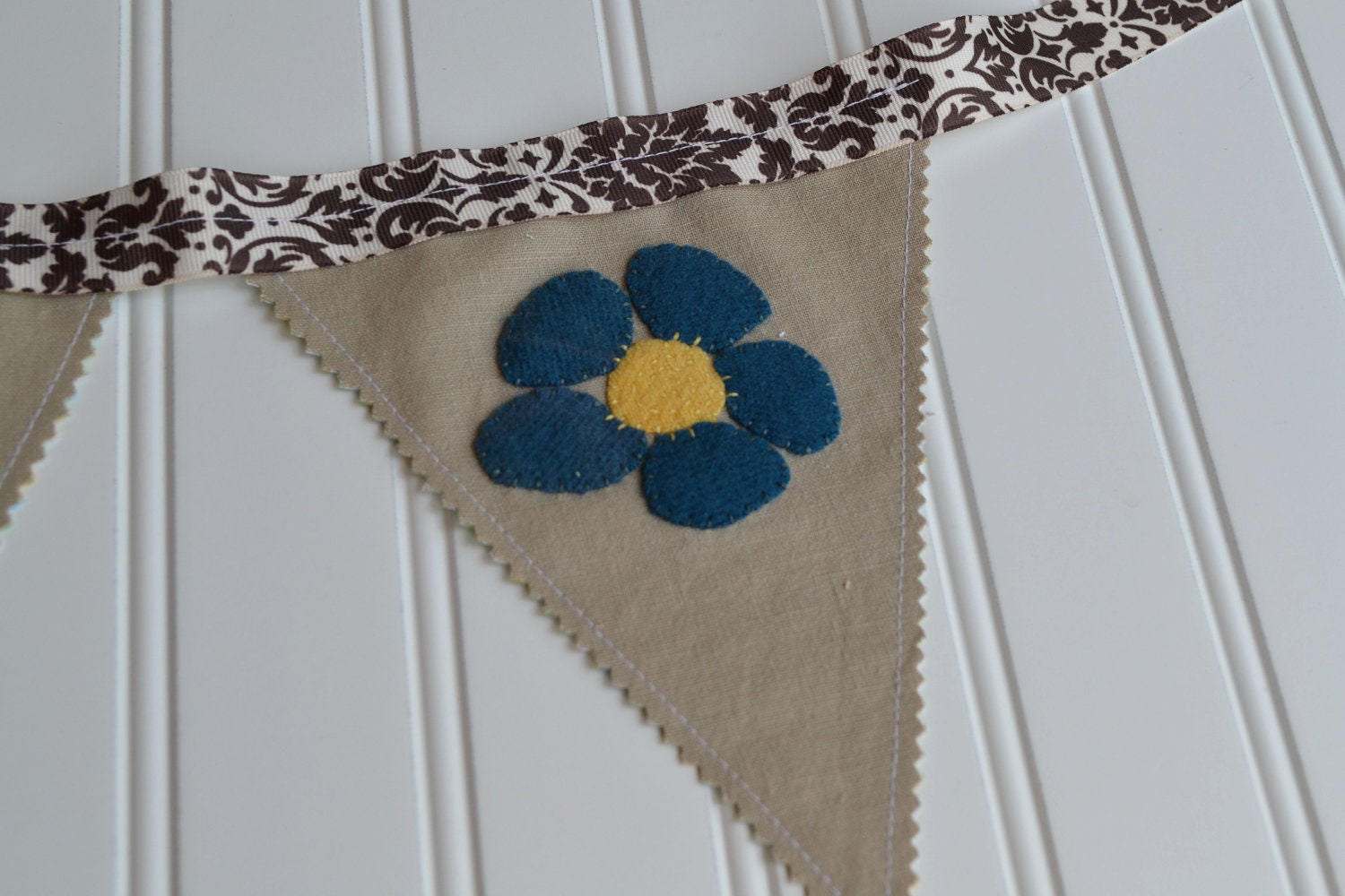 Spring Bunting - Wool Felt Butterfly and Flowers