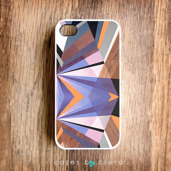 Geometric iPhone Case - Wood iPhone 4 Case - iPhone 4s Case - Plastic iPhone Case - Cases By Csera